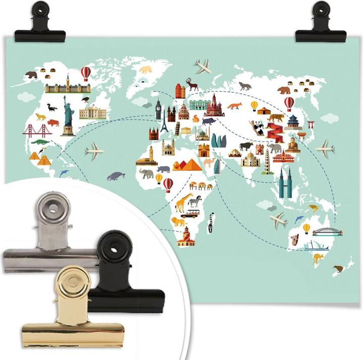 Image du produit Trenddeko Voyager dans le monde (80 x 60 cm)