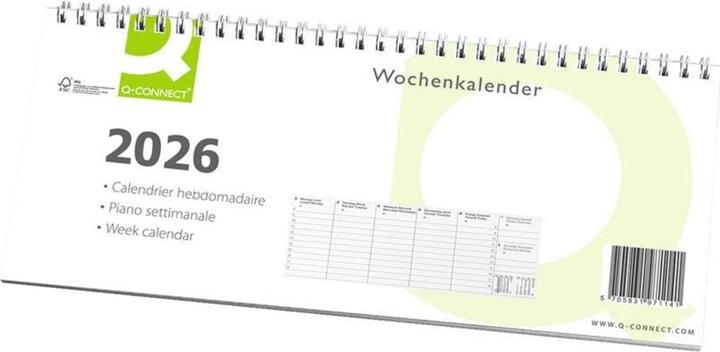 Q-Connect Wochenplaner (28.5 x 12 cm, Harter Einband)
