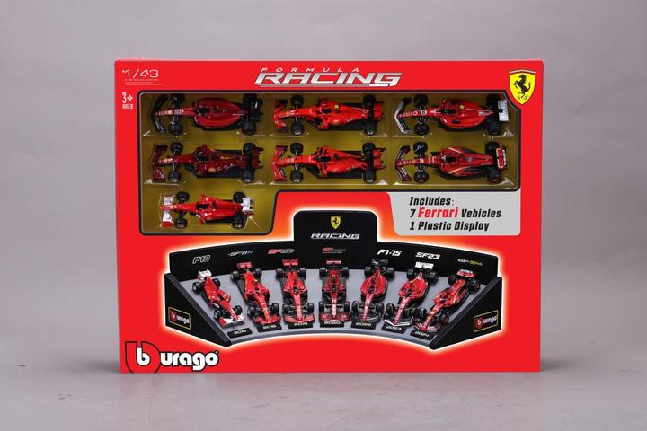 Actual product image Bburago F1 7er-Set Displaykurve Ferrari 1/43