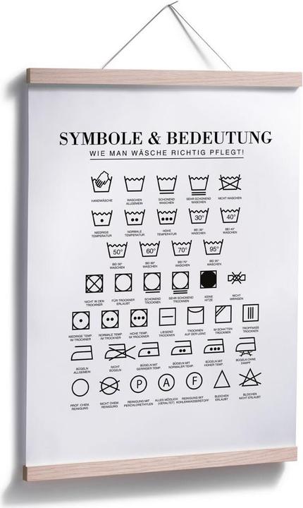 Produktbild Trenddeko Symbole - Wie man Wäsche richtig pflegt (30 x 40 cm)