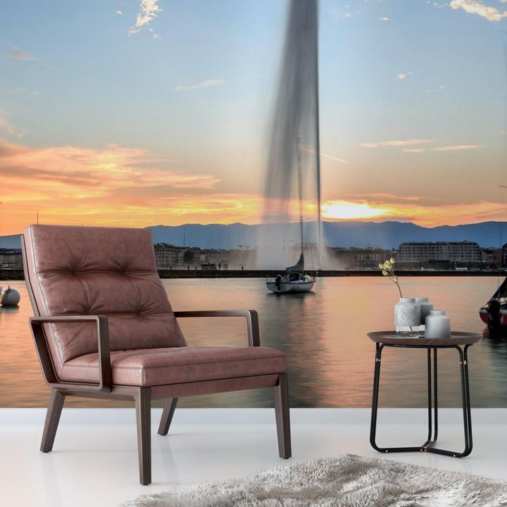 Image du produit Trenddeko Jet d'eau au coucher du soleil à Genève (432 x 300 cm)