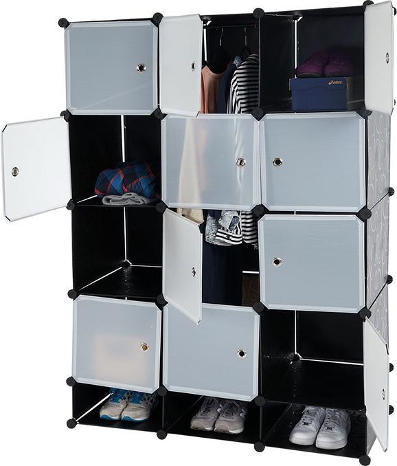 Swisshandel24 Regalsystem Sydney T306, Steckregal Garderobe Kleiderschrank, 8 Boxen je 37x37x47cm schwarz