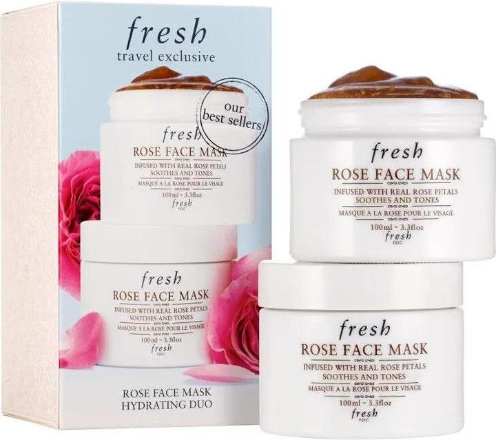 Actual product image Fresh Set Duo Rose Soothing Toning Cream Mask For Face - 2 Pieces, 100 Ml (100 ml)