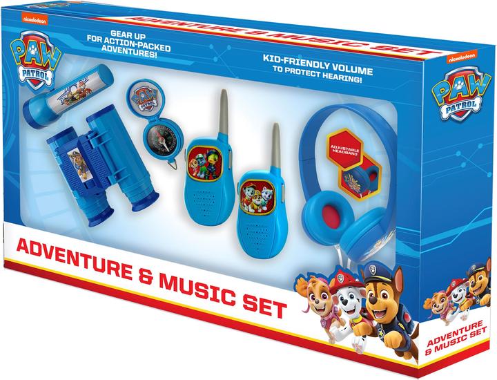 Produktbild eKids Paw Patrol Set Abenteuer 5in1: Taschenlampe, Kompass, Fernglas, Walkie-Talkie, Kopfhörer PW-V302