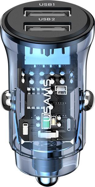 Actual product image Usams charge. sam. C31 3A 2xUSB-A Fast Charge niebieskiblue CC162CC02 US-CC162