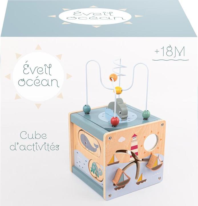 Image du produit HP Cube Bois Activites Ocean 18cm