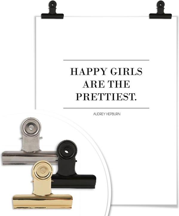 Produktbild Trenddeko Audrey Hepburn - Happy Girls are the prettiest 02 (80 x 100 cm)