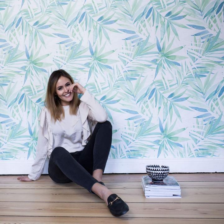 Actual product image Designdschungel By Laura N. with palm print jungle (53 x 1000 cm)