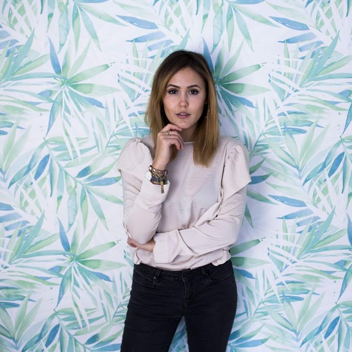 Actual product image Designdschungel By Laura N. with palm print jungle (53 x 1000 cm)