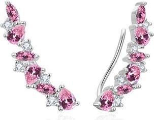 Beneto Charming long earrings with pink zircons AGUP3299P
