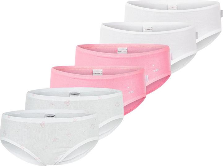 Immagine prodotto Schiesser Confezione da 6 slip / mutande per bambine in cotone biologico a coste sottili (128, confezione da 6)