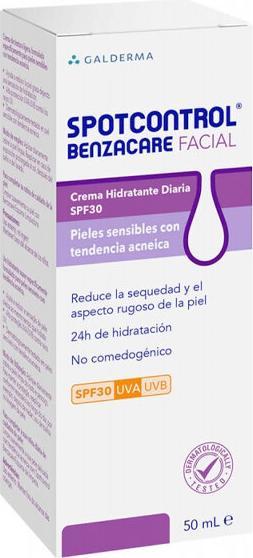 Actual product image Benzycare Benzacare Spotcontrol Moisturising Face Cream Spf30 50ml (50 ml, Face toner, SPF 30)