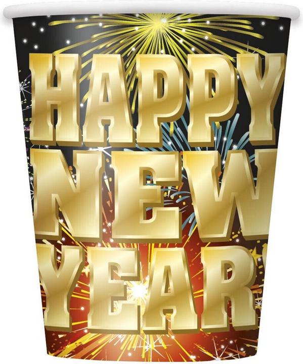 Produktbild Unique Party Feuerwerk WegwerfTasse Papier Silvester 8erPack (8 x)