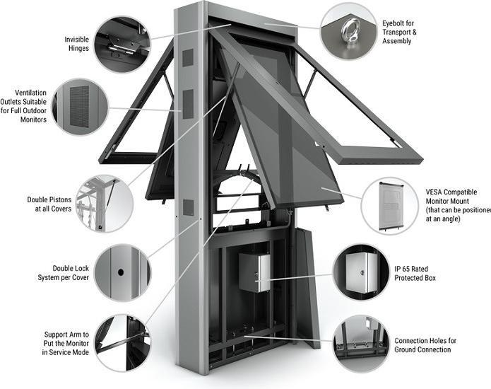 Produktbild DSS Outdoor Stele Portrait 75", Metall, Double Side