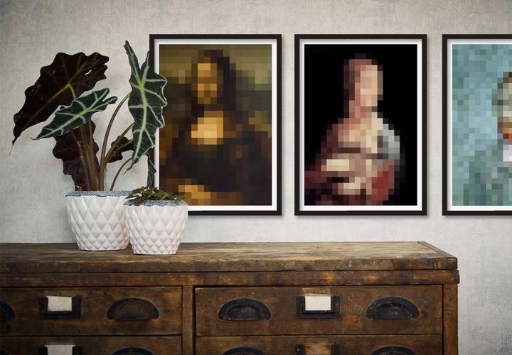 Image du produit Trenddeko Pixelart - da Vinci - La dame à l'hermine (120 x 150 cm)