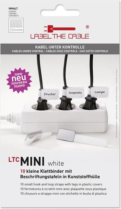 Productafbeelding Label-the-cable LTC Mini Klittenband Kabelbinder, Set van 10 (Klittenband kabelbinder, 90 mm, 10 Pcs.)