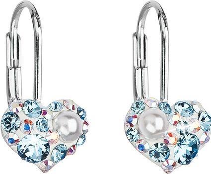 Evolution Group Heart earrings with Swarovski 31125.9 aqua (L)