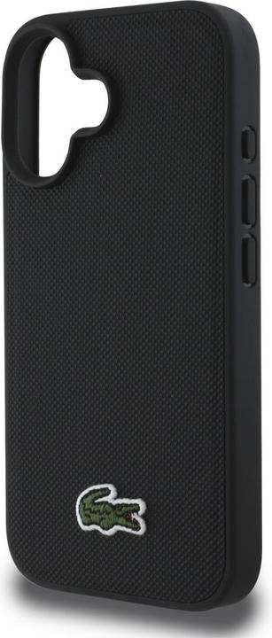 Actual product image Lacoste Set 2in1 Case + Cable USB-C Iconic Petit Pique Woven MagSafe for iPhone 16 black (Apple iPhone 16)