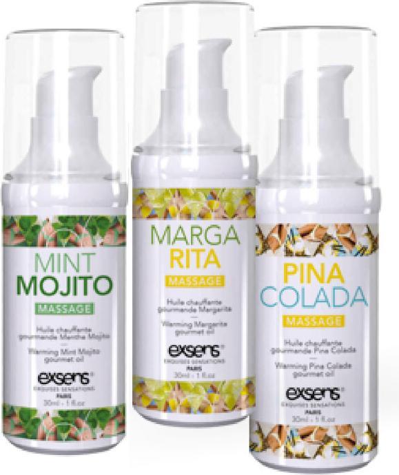Image du produit Lovetoy FAISONS LA FÊTE! Huiles de massage gourmandes chauffantes (Mint Mojito, Margarita, Pina Colada) 3 (90 ml)