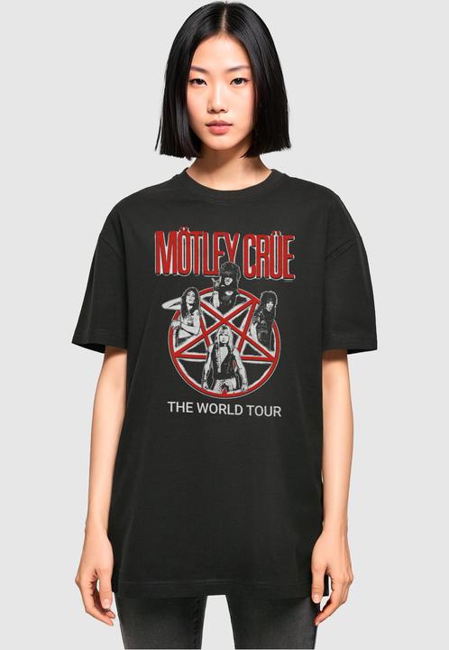 Actual product image Merchcode Ladies Motley Crue - Vintage World Tour Oversized Boyfriend Tee - 138419 (M)