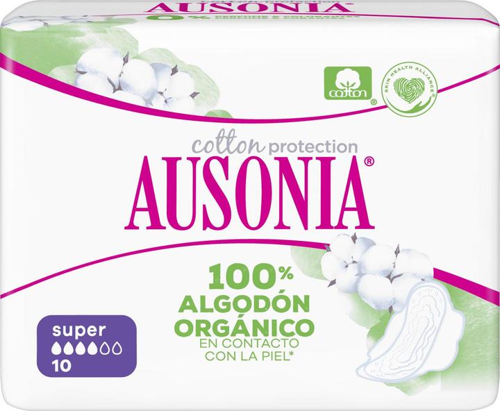 Ausonia ORGANIC compresas super alas 10 uds (Intimtücher)