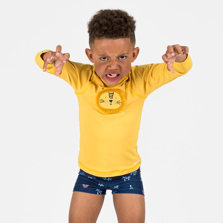Produktbild Nabaiji Badehose Boxer Baby/Kinder - Titou Palm dunkelblau (102)
