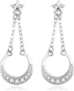 Beneto Fashion silver earrings with zircons AGUP2287 (L)