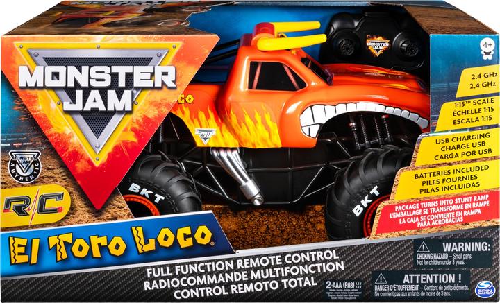 Image du produit Spin Master Monster Jam, El Toro Loco radiocommandé authentique, échelle 1:15, 2,4 GHz, à partir de 4 an