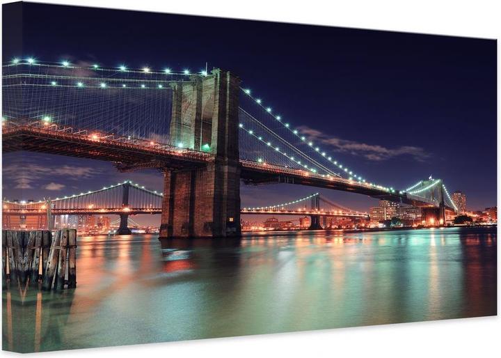 Produktbild Trenddeko Manhattan Bridge at Night 2 (45 x 30 cm)