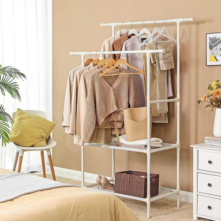 Actual product image Songmics Clothes rack RDR02WT white metal 114.0 x 139.0 / 171.0 cm