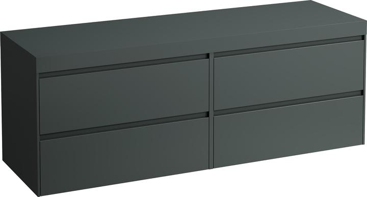 Produktbild Laufen Lani Waschtischplatte verkehrsgrau inkl. Unterschrank, ohne Ausschnitt, 1570x495x580mm, H4055