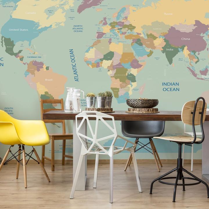Image du produit Trenddeko Carte du monde vintage (432 x 260 cm)