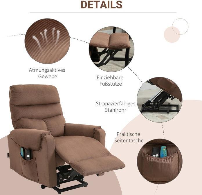 Actual product image Swisshandel24 Reclining chair, electric massage function, remote control, heating, reclining function, polyester