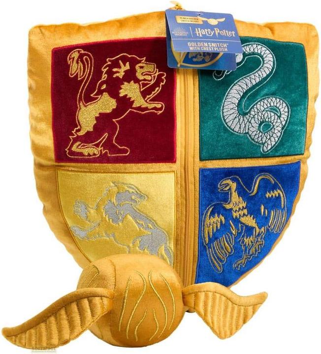 Produktbild Noble Collection Harry Potter oreiller avec peluche Quidditch Crest & Vif d'or (36 cm)