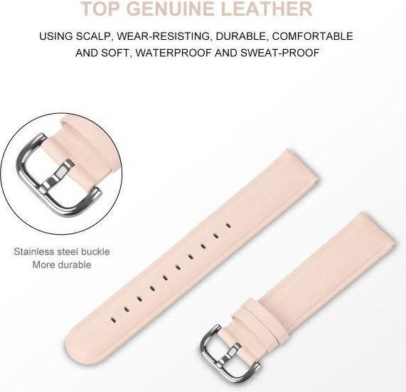 Actual product image Beline pasek Watch 20mm Elegance różowy/pink (20 mm, Organic leather, Plastic)