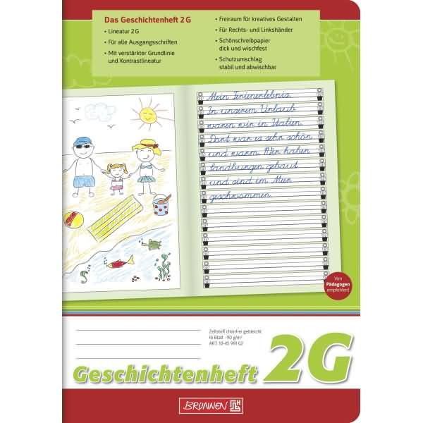Actual product image Storybook ruled 2G lined DIN A5 without margin, 16 sheets (A5, Lined)