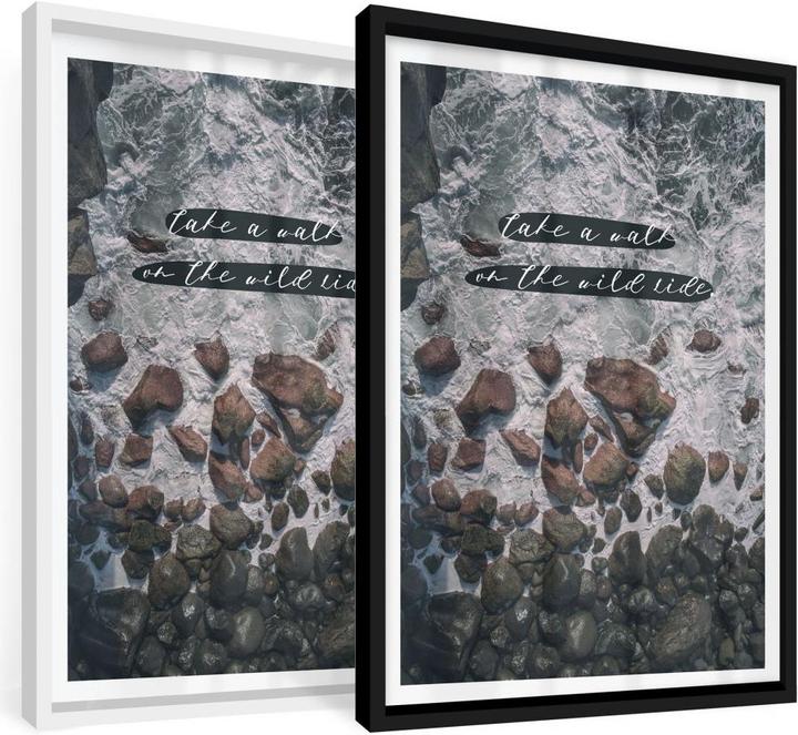 Produktbild Trenddeko Topografische Weltkarte - schwarz-weiss (60 x 80 cm)
