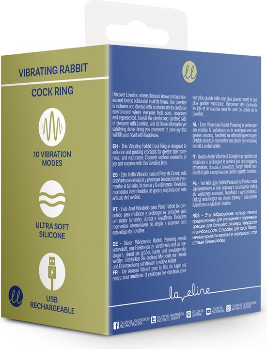 Image du produit Shots Vibrating Rabbit Cock Ring - Baltic Blue (1.90 cm)