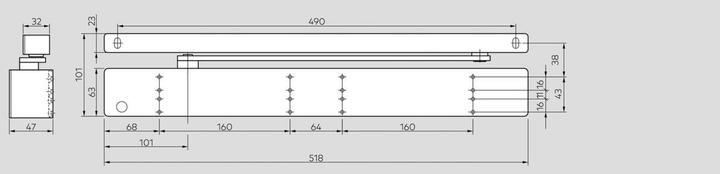 Actual product image Dormakaba Free swing door closer TS 97 FL XEA (Entrance door, Garden gate, Wooden door, Indoor)
