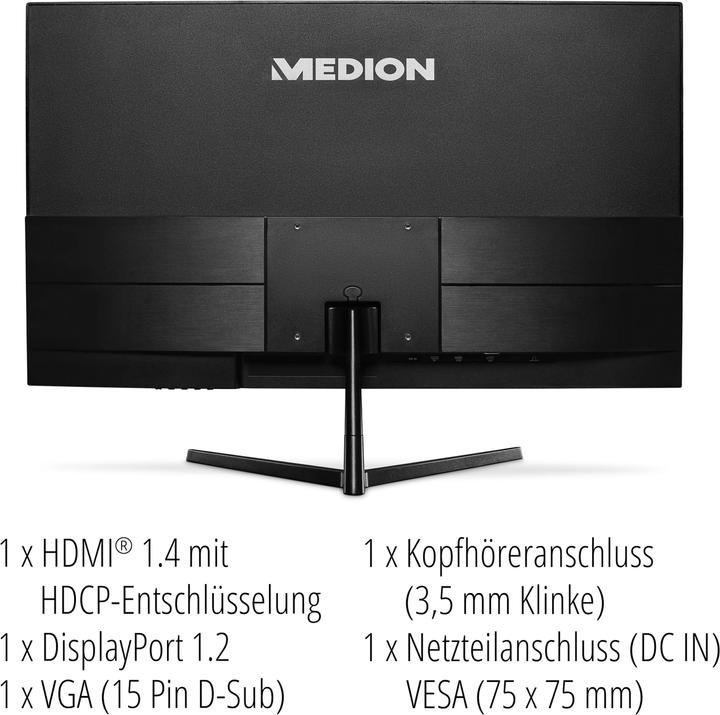 Actual product image Medion AKOYA® P52424 (MD 20152) Widescreen Monitor (1920 x 1080 pixels, 24")