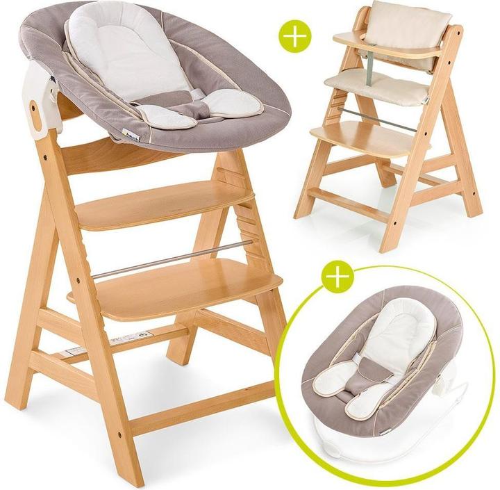 Actual product image Hauck Highchairs Alpha Plus Nature Newborn Set - 4-piece highchair (Highchair)