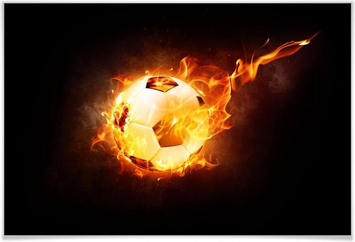 Produktbild Trenddeko Fussball in Flammen (45 x 30 cm)