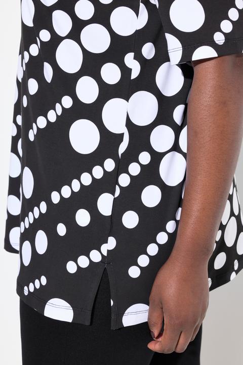 Produktbild Ulla Popken T-Shirt, Punkte, A-Linie, Rundhals, Halbarm, Pima Cotton (46, 48)