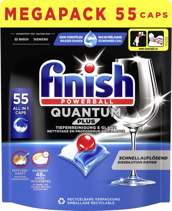 Finish Quantum Plus dishwasher tabs (Tabs, 55 Washing cycles)