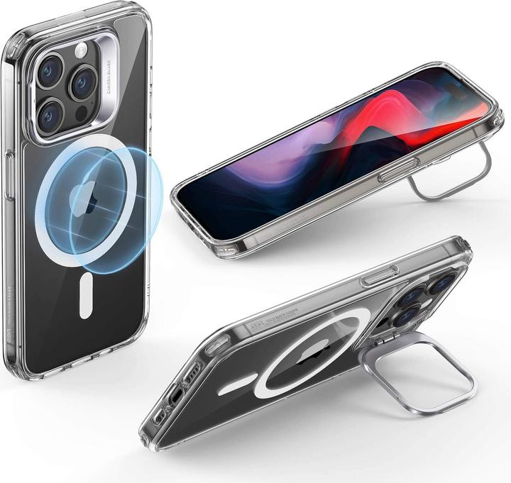 Actual product image ESR Classic Hybrid HaloLock Case with Stash Stand (Apple iPhone 15 Pro)