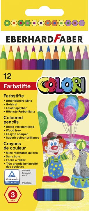 Produktbild Magni Eberhard Faber 514814 - Colori Buntstifte in 12 Farben mit buntem Schaft, hexagonale Form, im Karton (Mehrfarbig, 12 x)