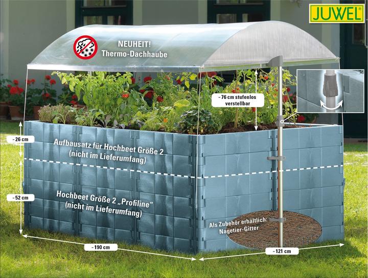 Actual product image Juwel Roof bonnet for raised bed size 2 (reliable protection, height-adjustable, 190 x 121 x 160) 2