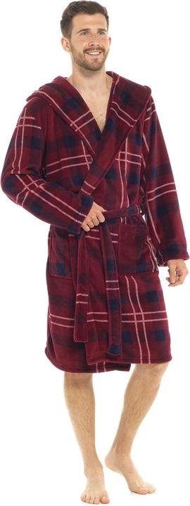Produktbild Universal Textiles Foxbury Bademantel mit Kapuze Koralle Fleece Kariert (M)