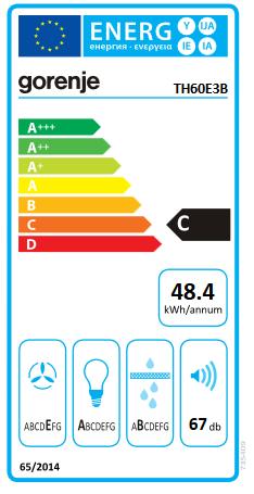 Energy Label Gorenje TH60E3B (Flat-screen hood)