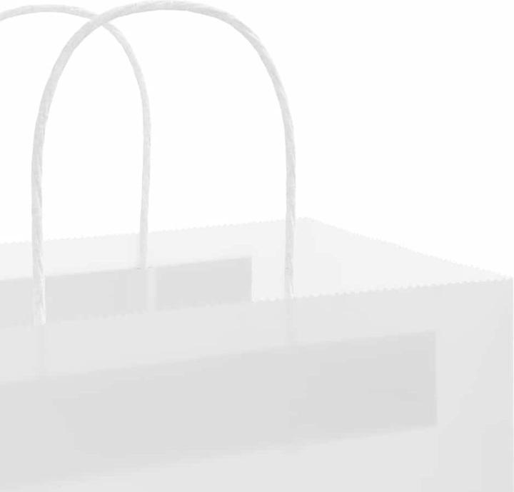 Immagine prodotto VidaXL Sacchetti di carta kraft 250 pezzi con manico bianco 26x12x35 cm (Borsa da regalo, 250 x)